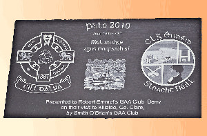 Feile Club Plaque Slate Engraved Club Crests Local Image
